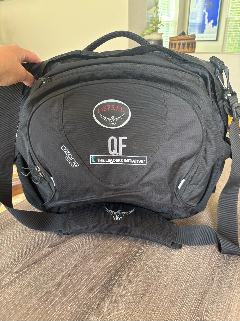 Osprey Ozone Courier Black Messenger Bag (with QF/The Leaders Initiative Patch)